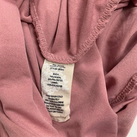 Soft Surroundings Pink Maxi Dress Medium V-Neck Ruffle - Picture 4 of 10